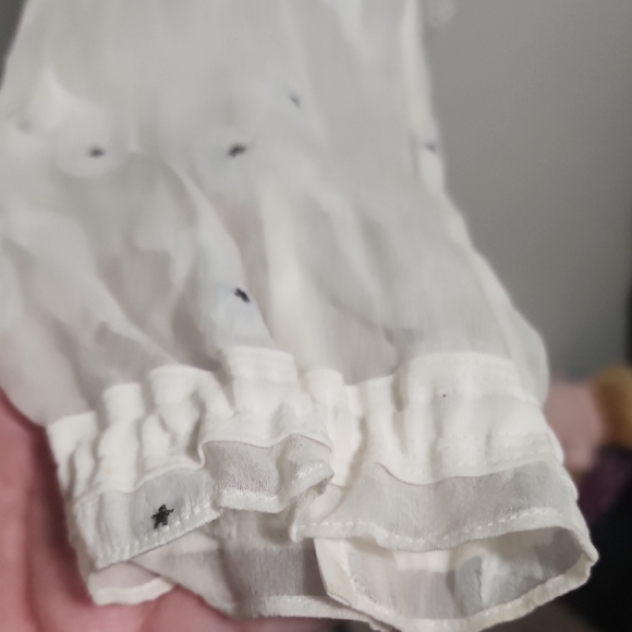 Rag & Bone Sheer Silk Blend Oversized White Floral Blouse - Picture 7 of 10